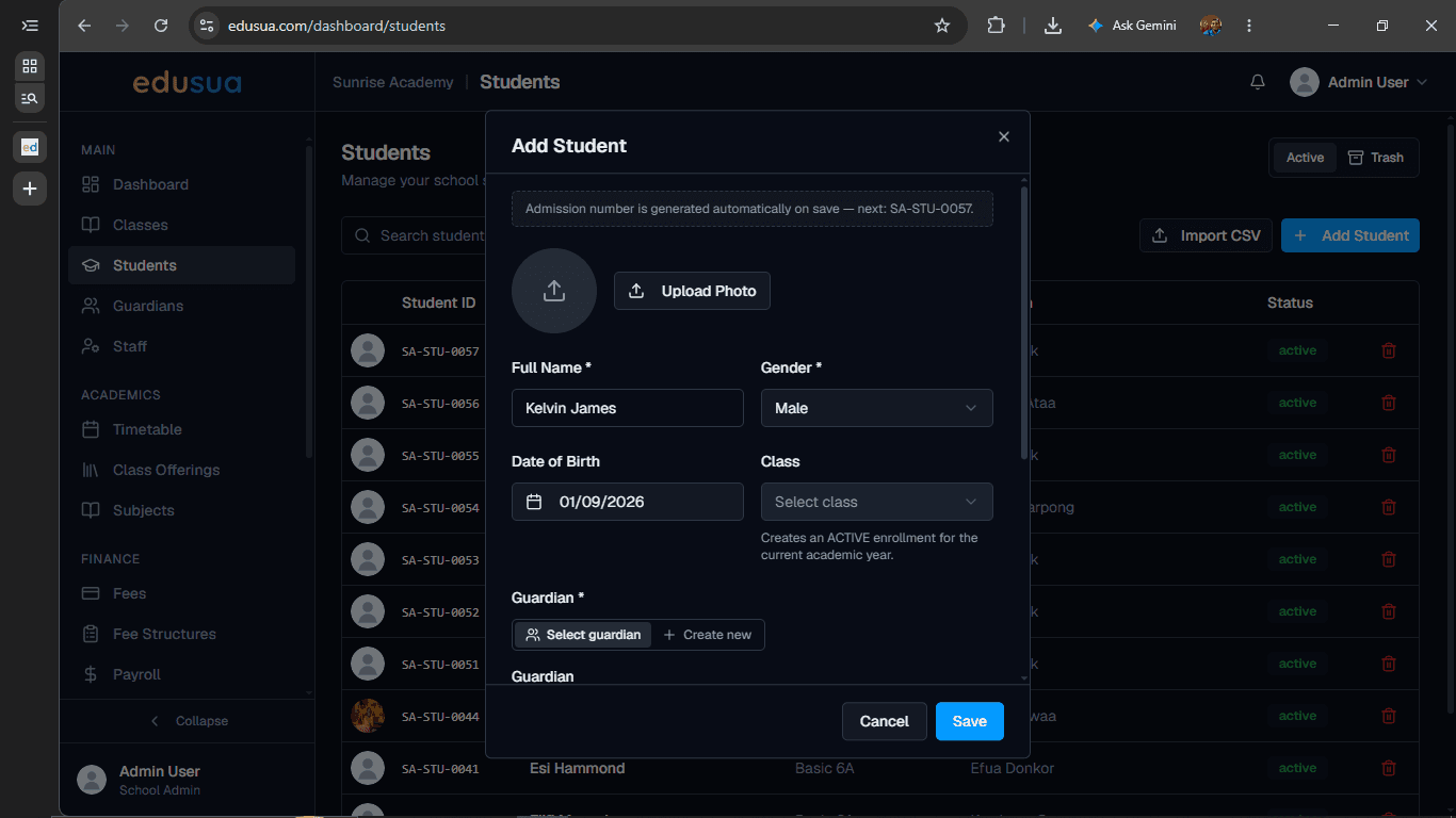 Step #3: Click on Select class.
