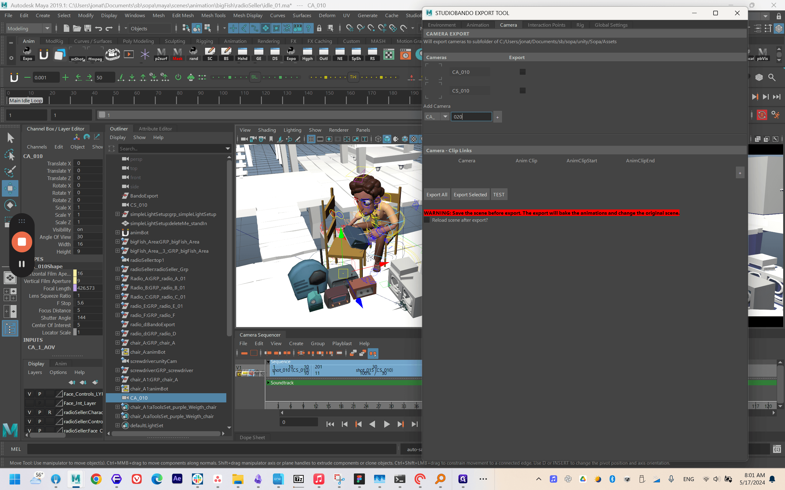 Step #55: Drag "M STUDIOBANDO EXPORT TOOL"