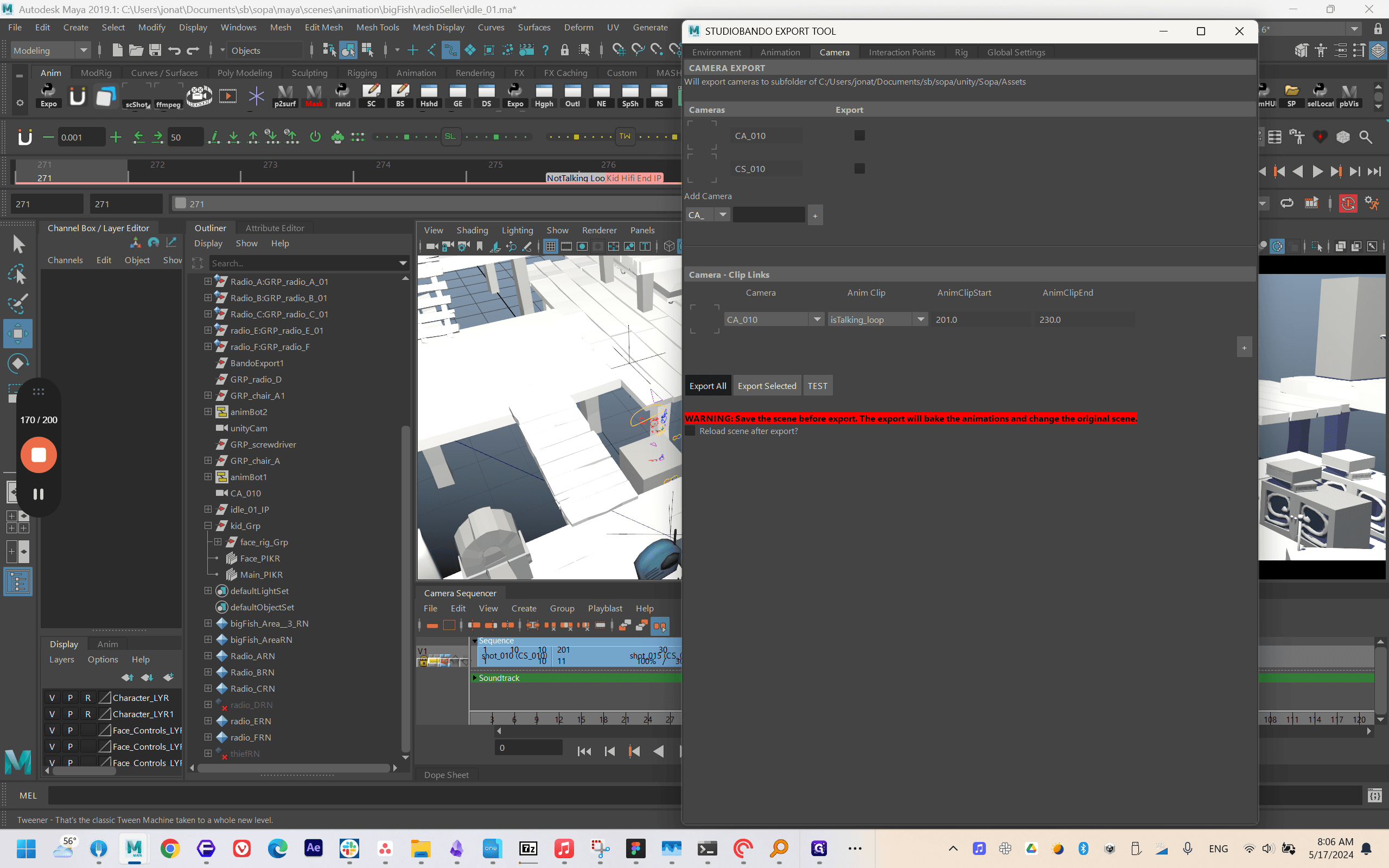 Step #170: Click "Export"