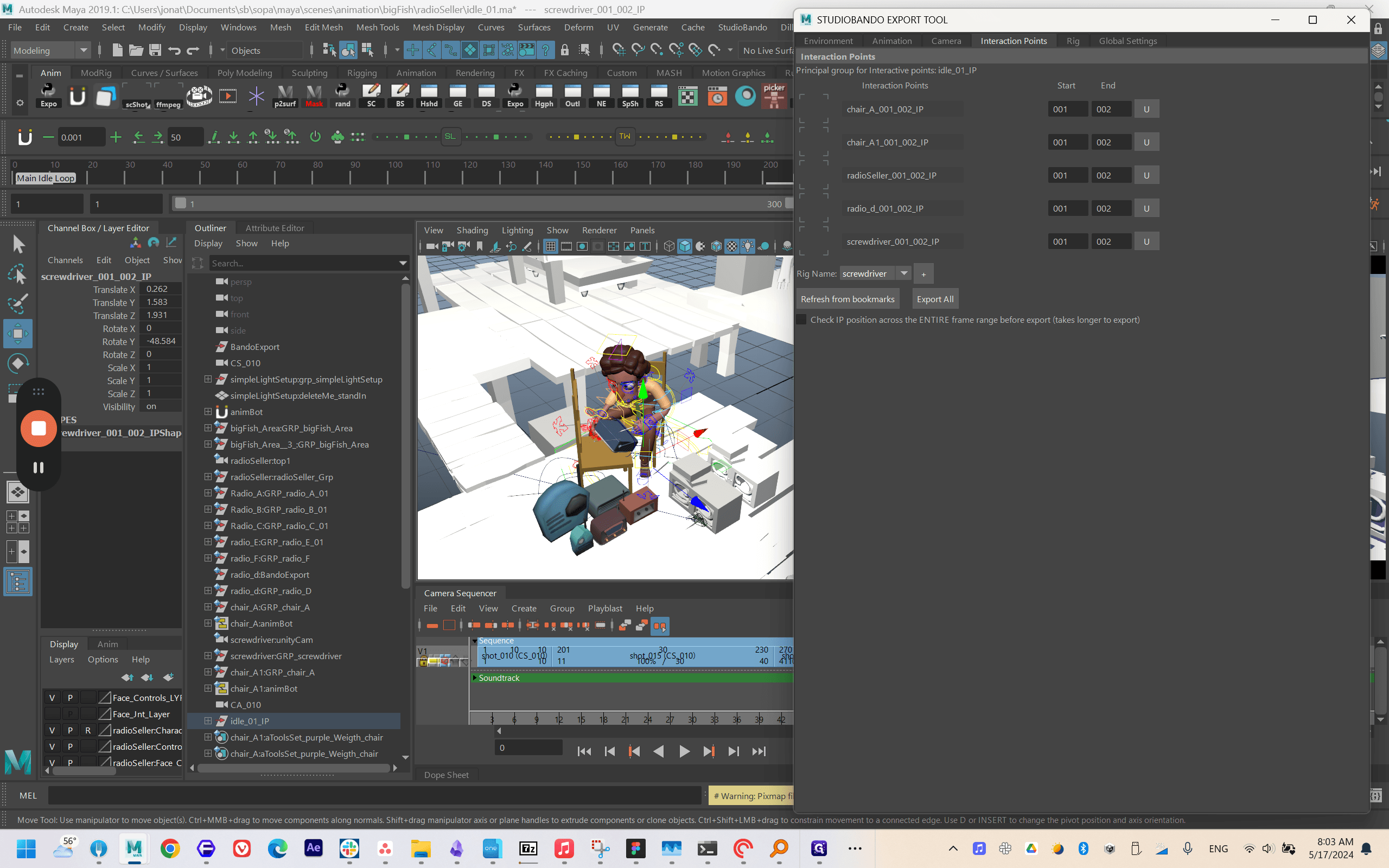 Step #100: Drag "M STUDIOBANDO EXPORT TOOL"