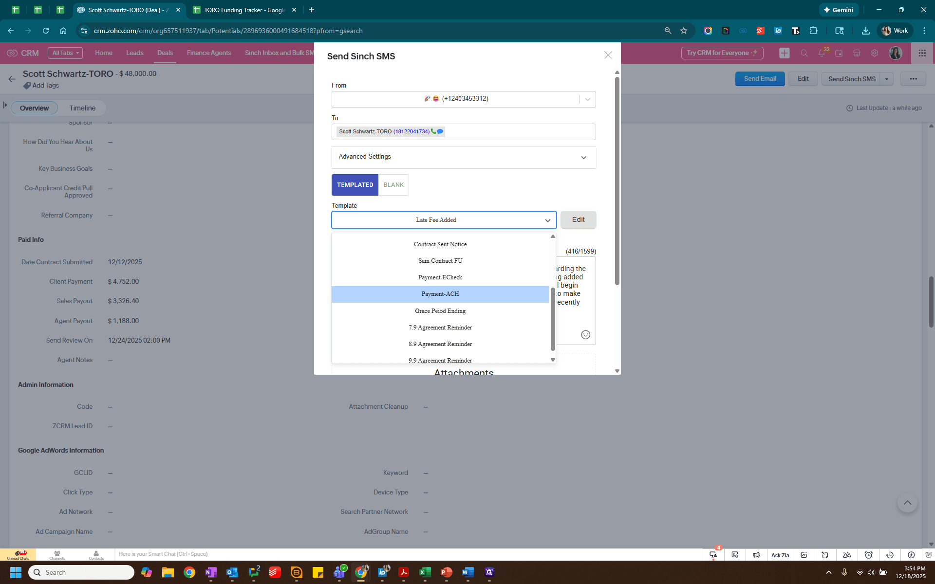 Step #30: Click on "Payment - ACH"