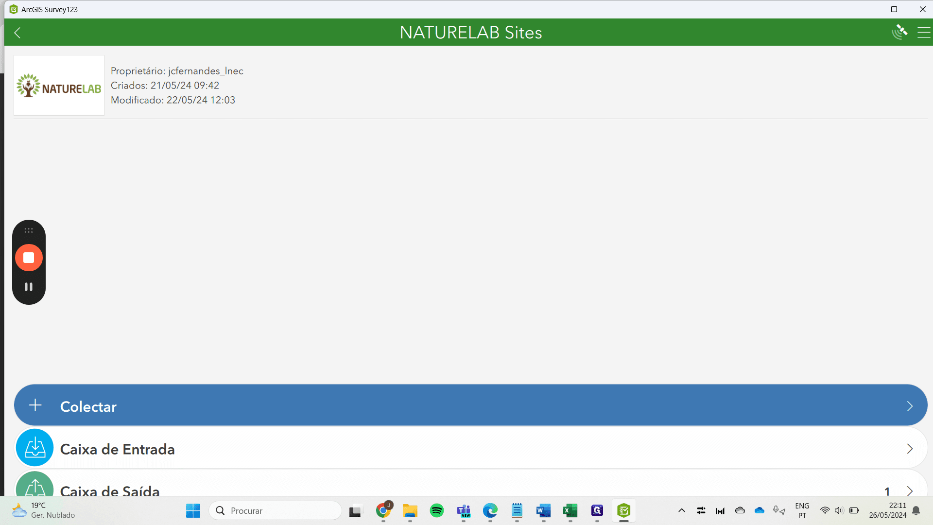 Step #8: Click "Colectar"