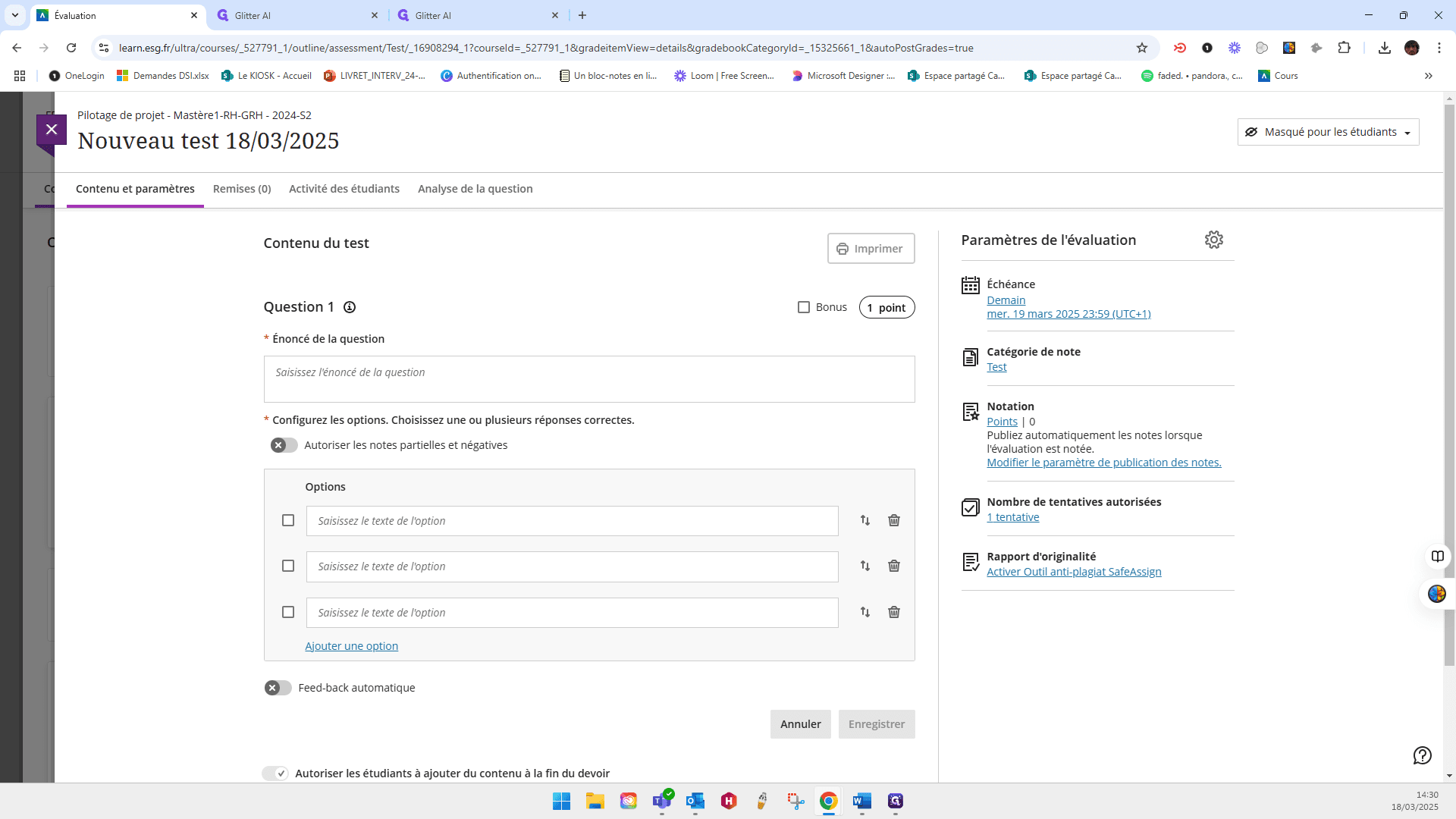 Step #7: Click on "l'énoncé de la question"
