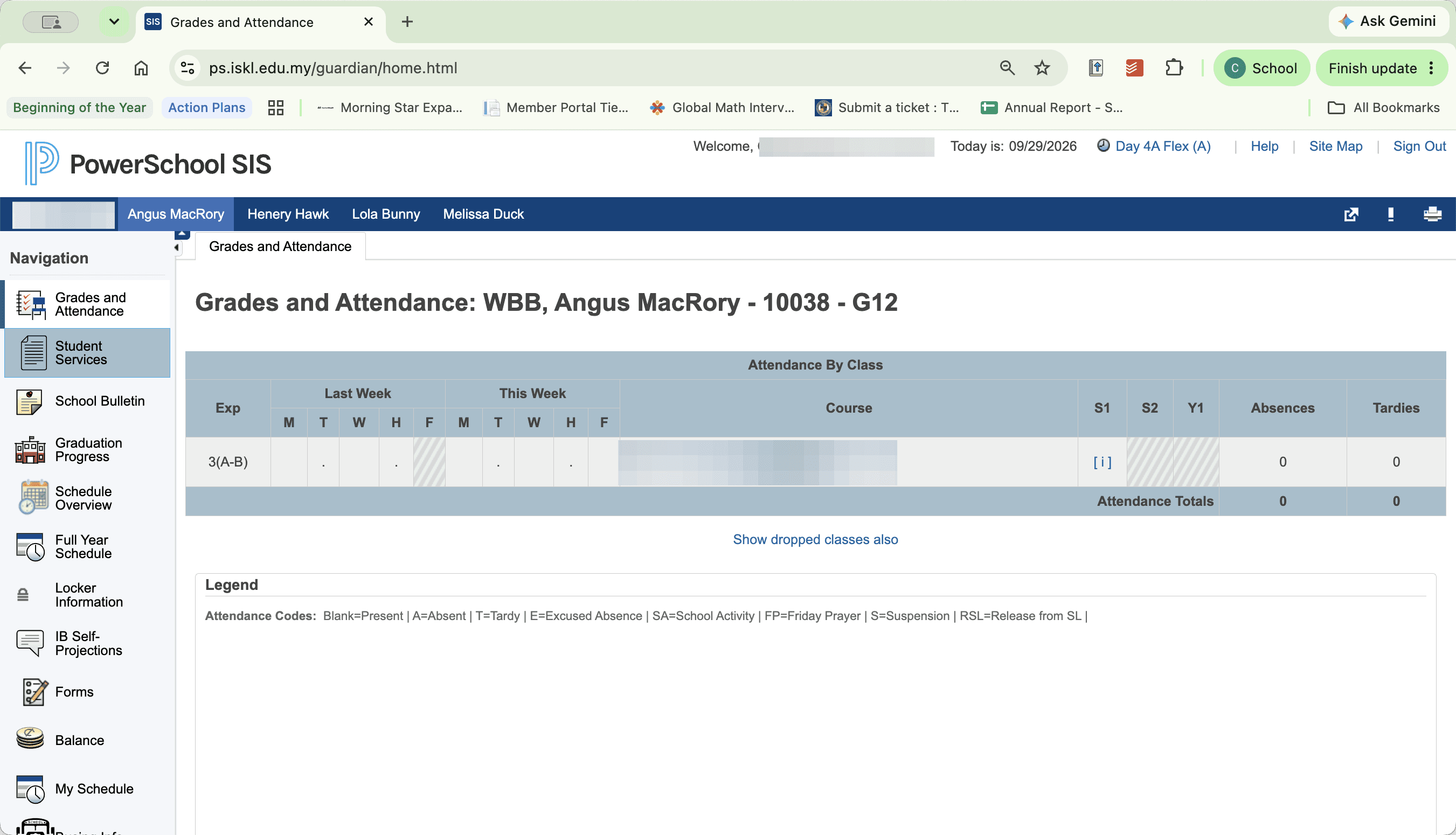 Step #3: Click Student Services in the left navigation panel.