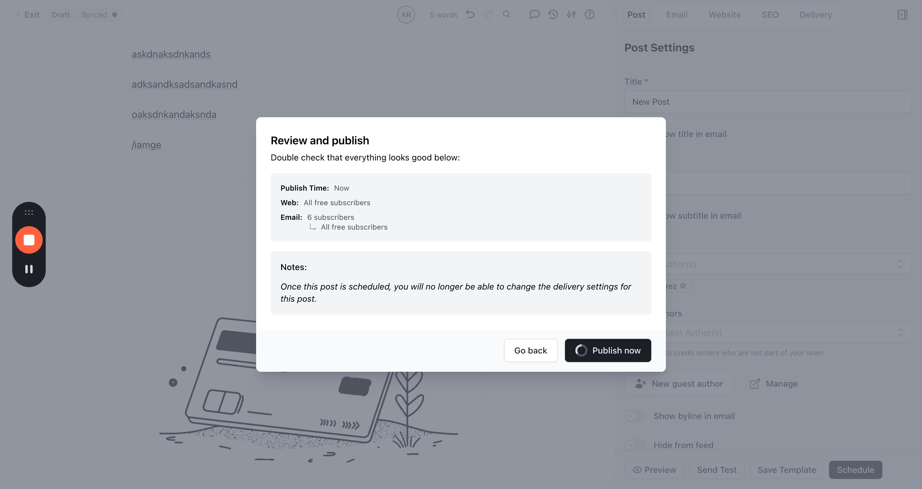 Step #10: Click "Publish now"