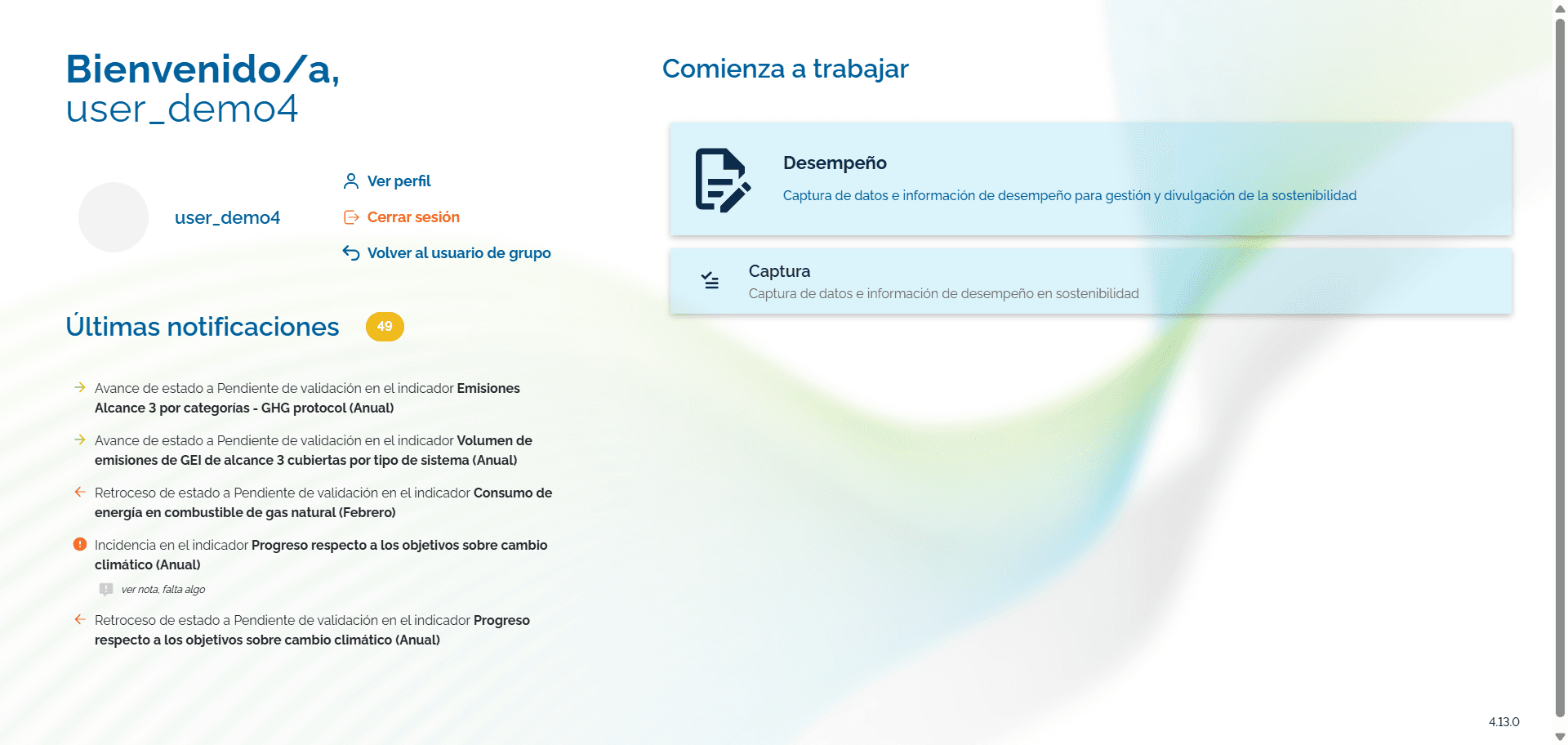 Step #2: Haz clic en la opción "Desempeño" y seguidamente en "Captura" para ingresar.