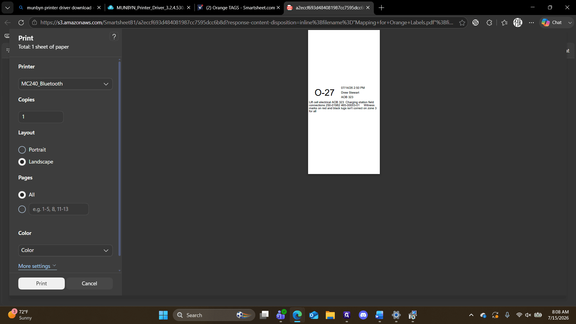 Step #17: Click on More settings to view additional print options.