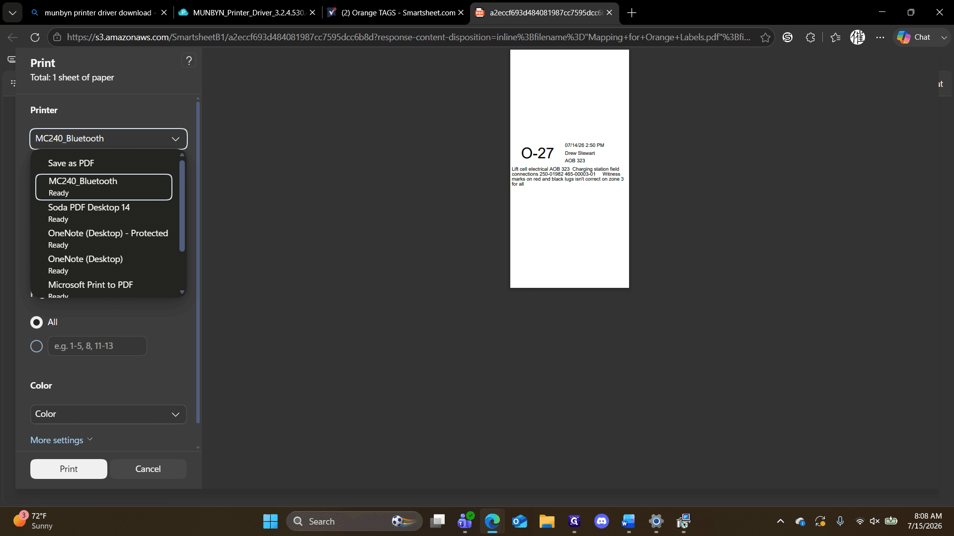 Step #16: Select MC240_Bluetooth.