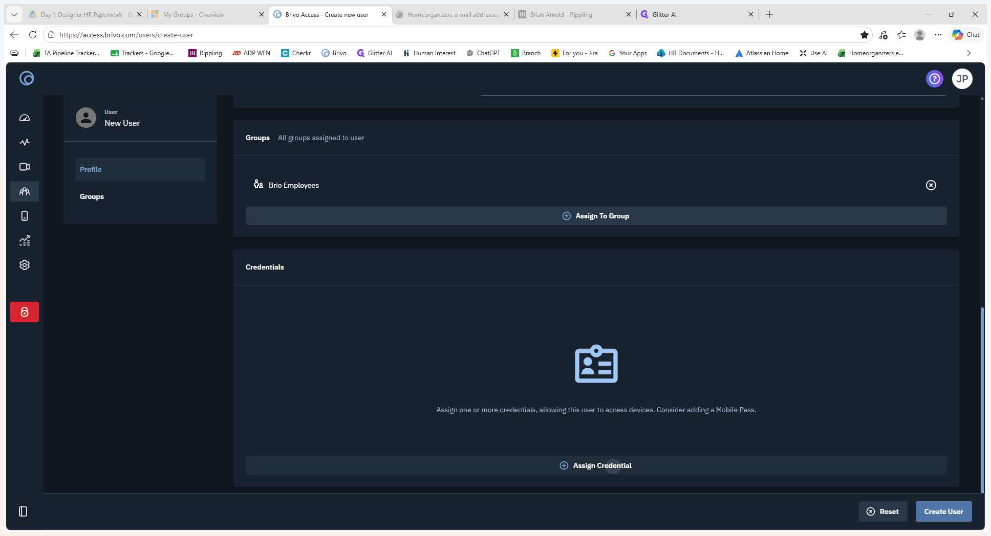 Step #9: Click Assign Credential in the center of the page.