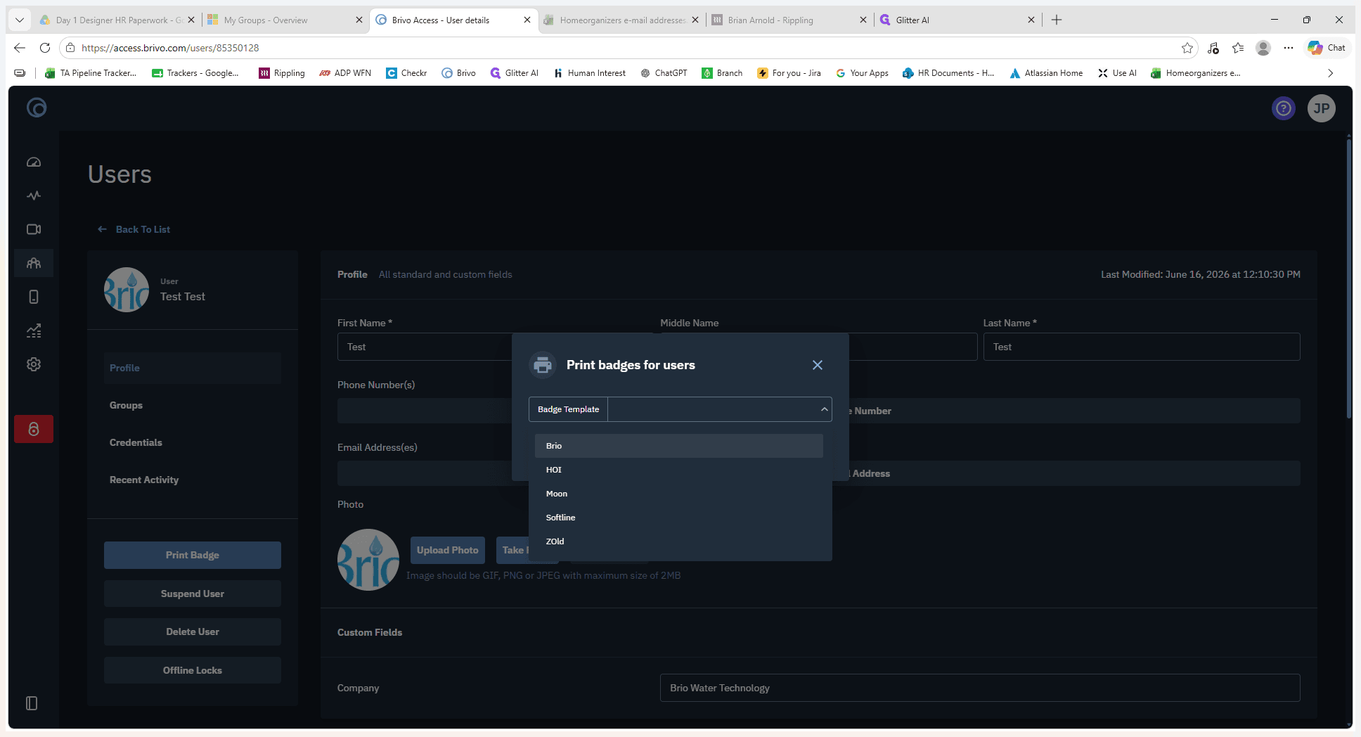 Step #16: Select your desired badge design (e.g., Brio, HOI, or Moon) from the list of available templates.