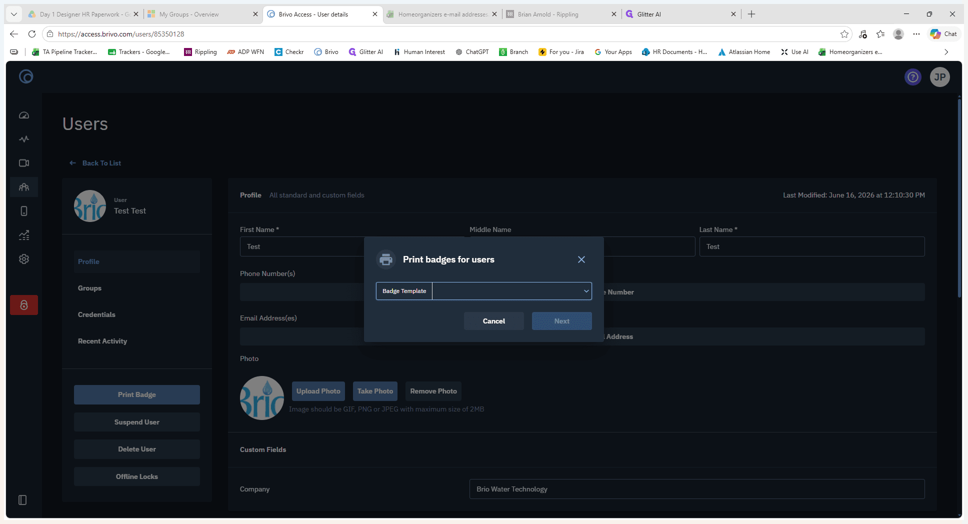 Step #15: Click the Badge Template dropdown menu.