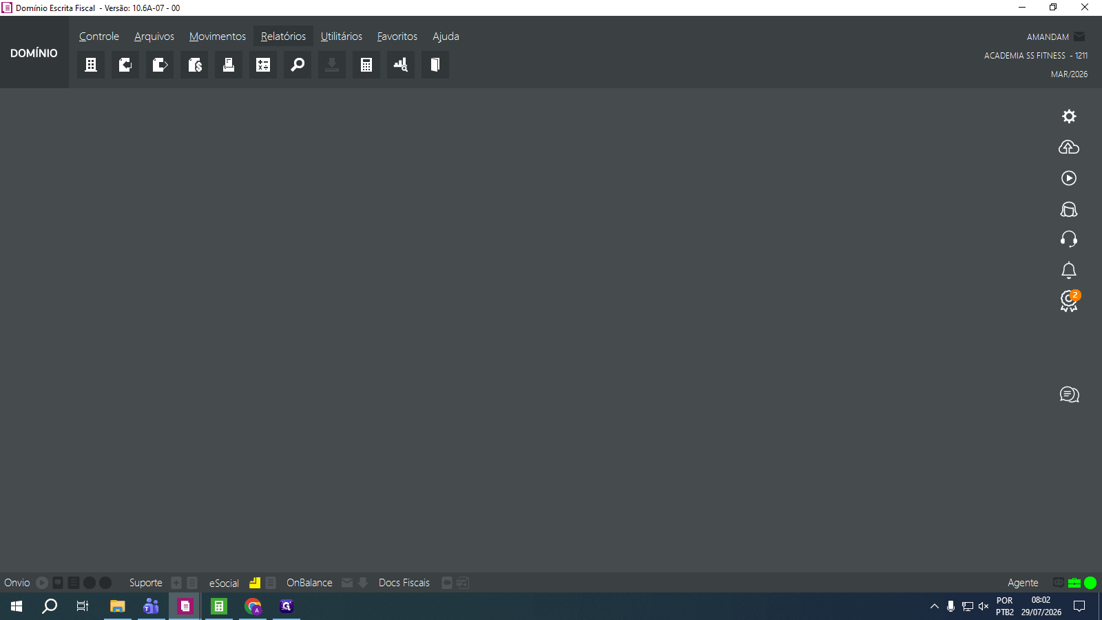 Step #2: No menu principal, clique em Relatórios.