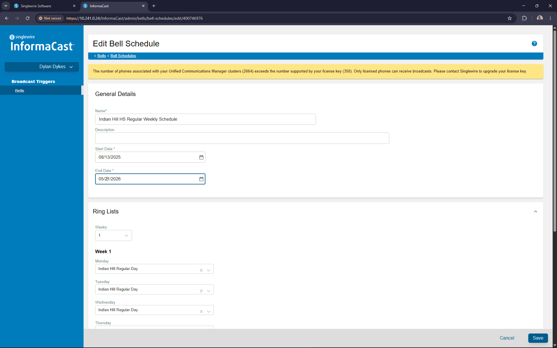 Step #7: Click the End Date field to open the calendar date picker.