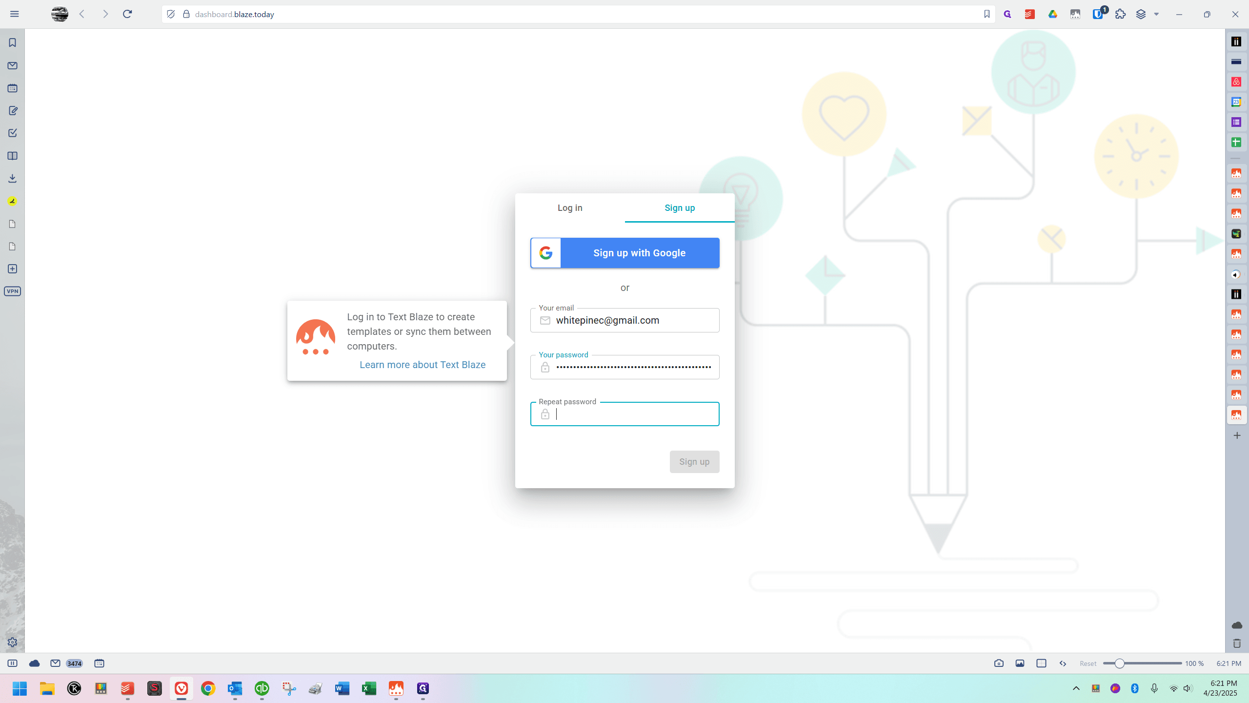 Step #15: Click on "Repeat password"