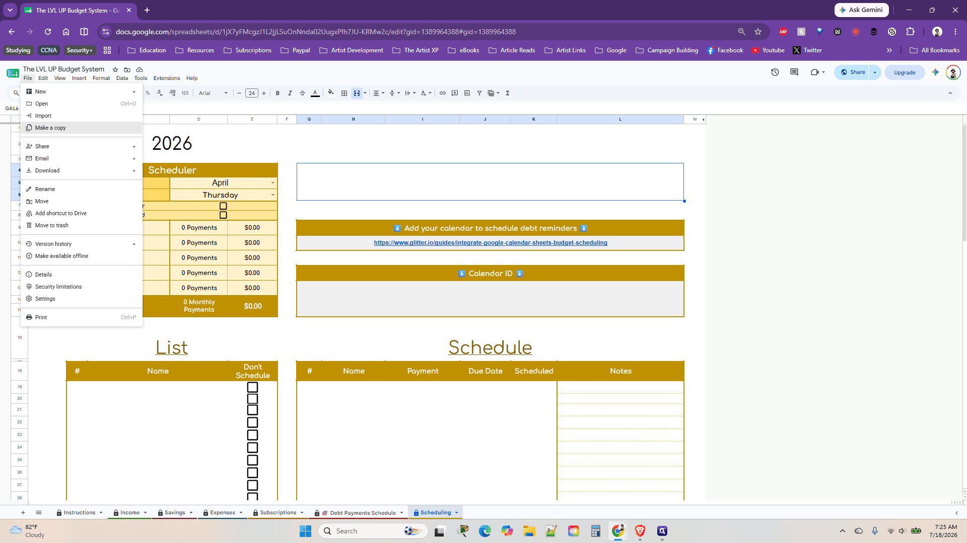 Step #2: Select Make a copy from the dropdown menu.