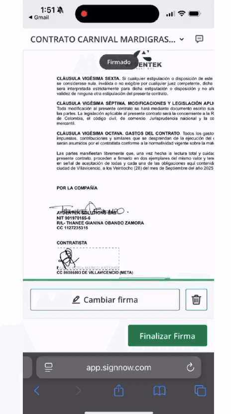 Step #11: Haz clic en 'Finalizar Firma'.