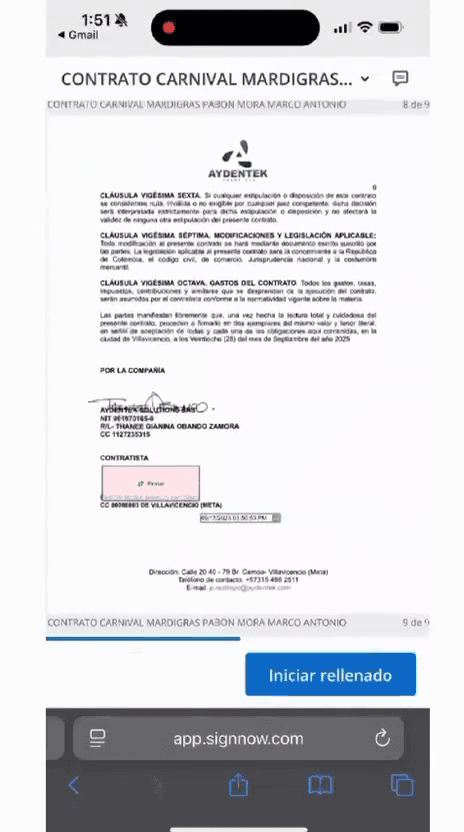Step #8: Desplázate hacia abajo y haz clic en el cuadro de firma rosa.