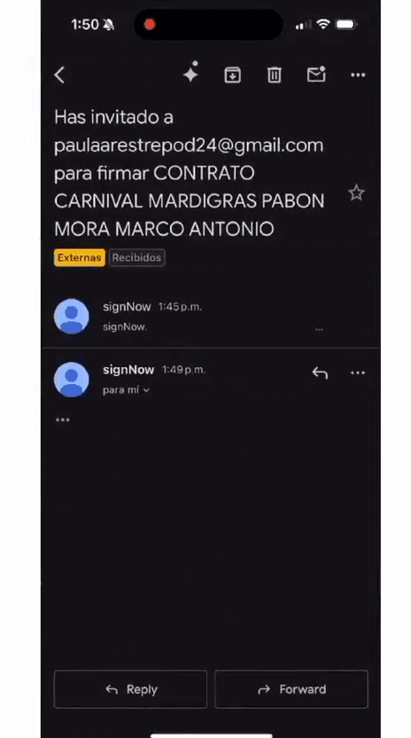 Step #2: Abre el correo que recibiste con el enlace de signNow.