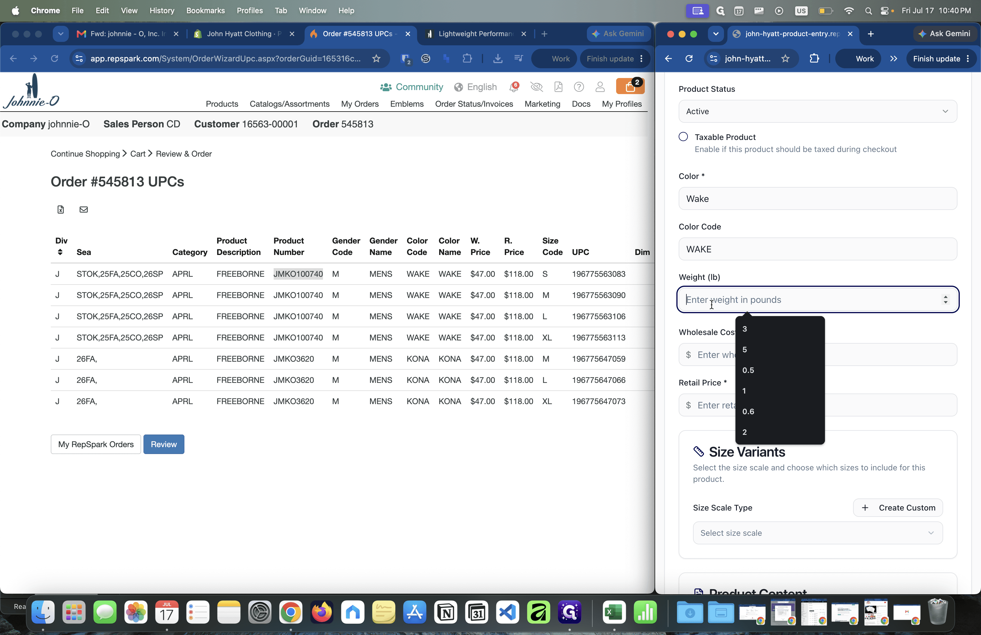 Step #11: Enter the Weight (lb) to ensure accurate shipping calculations at checkout.