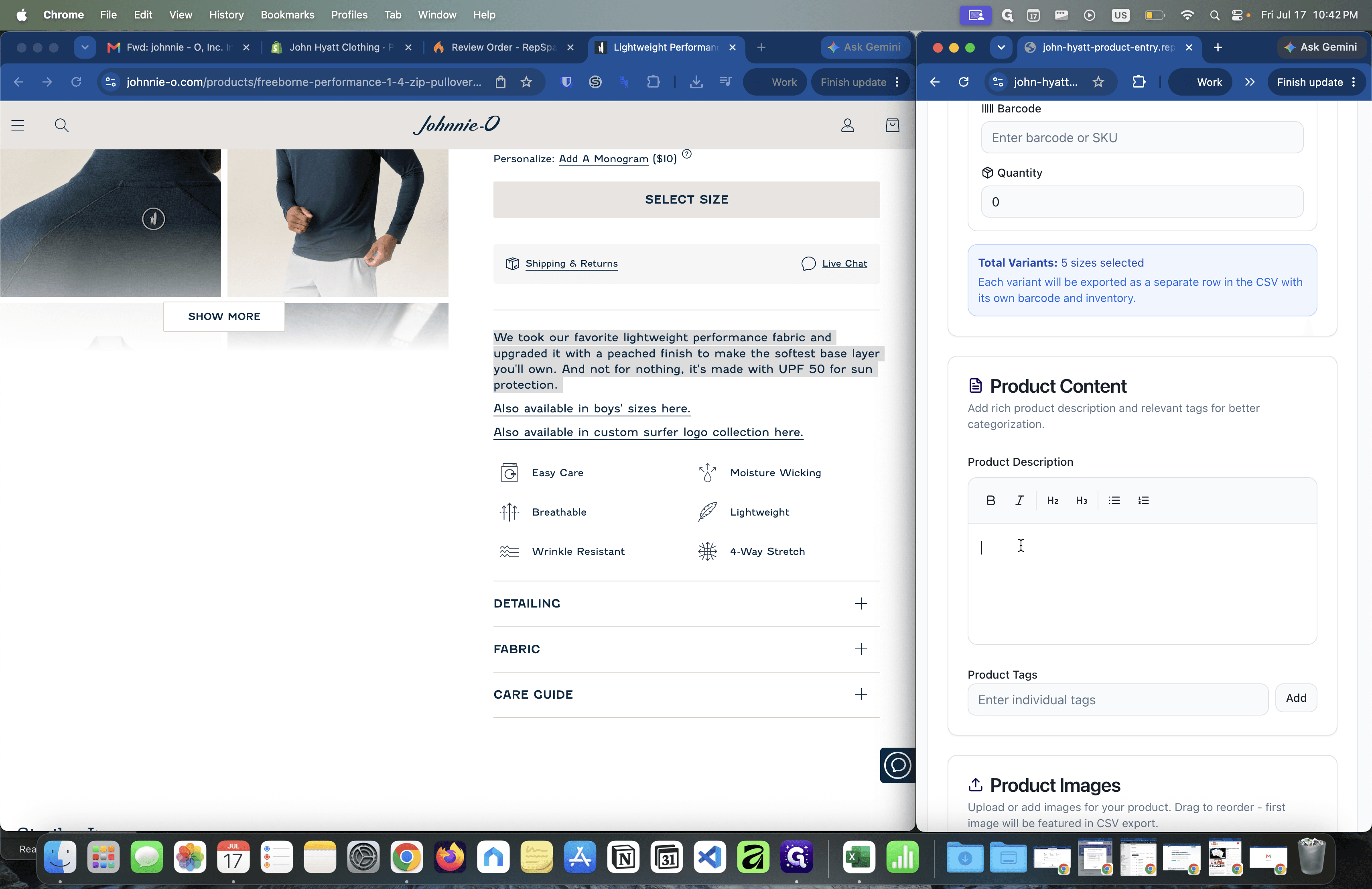 Step #17: Paste the text into the Product Content field.