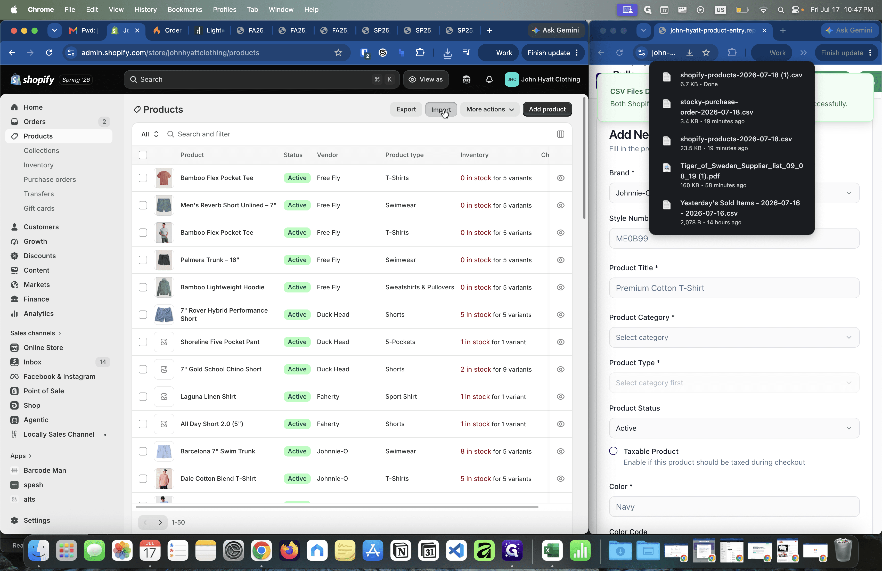 Step #28: Navigate to the Products dashboard in Shopify and click Import.