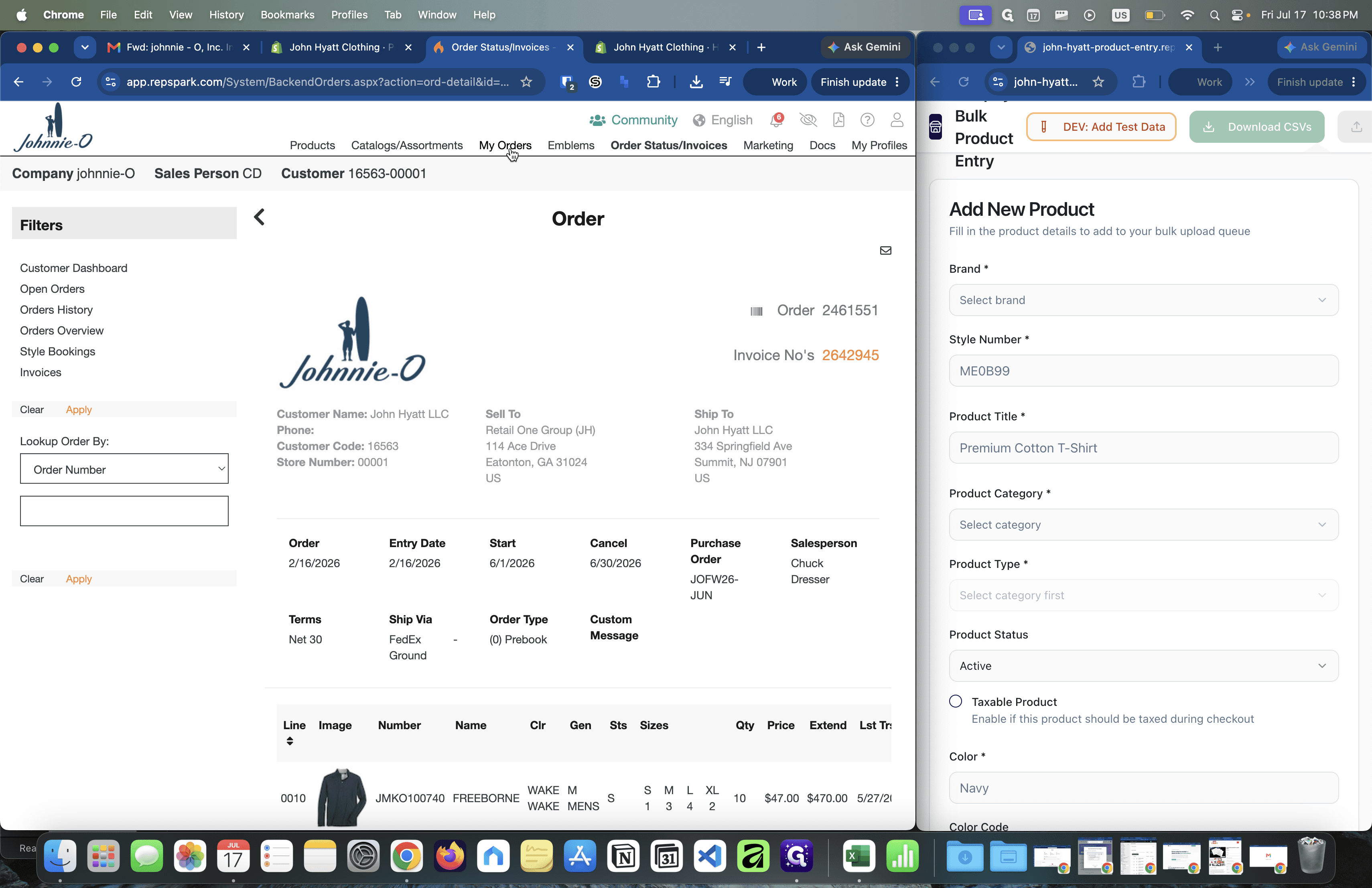 Step #1: Click My Orders in your wholesale portal to view recent purchase orders.