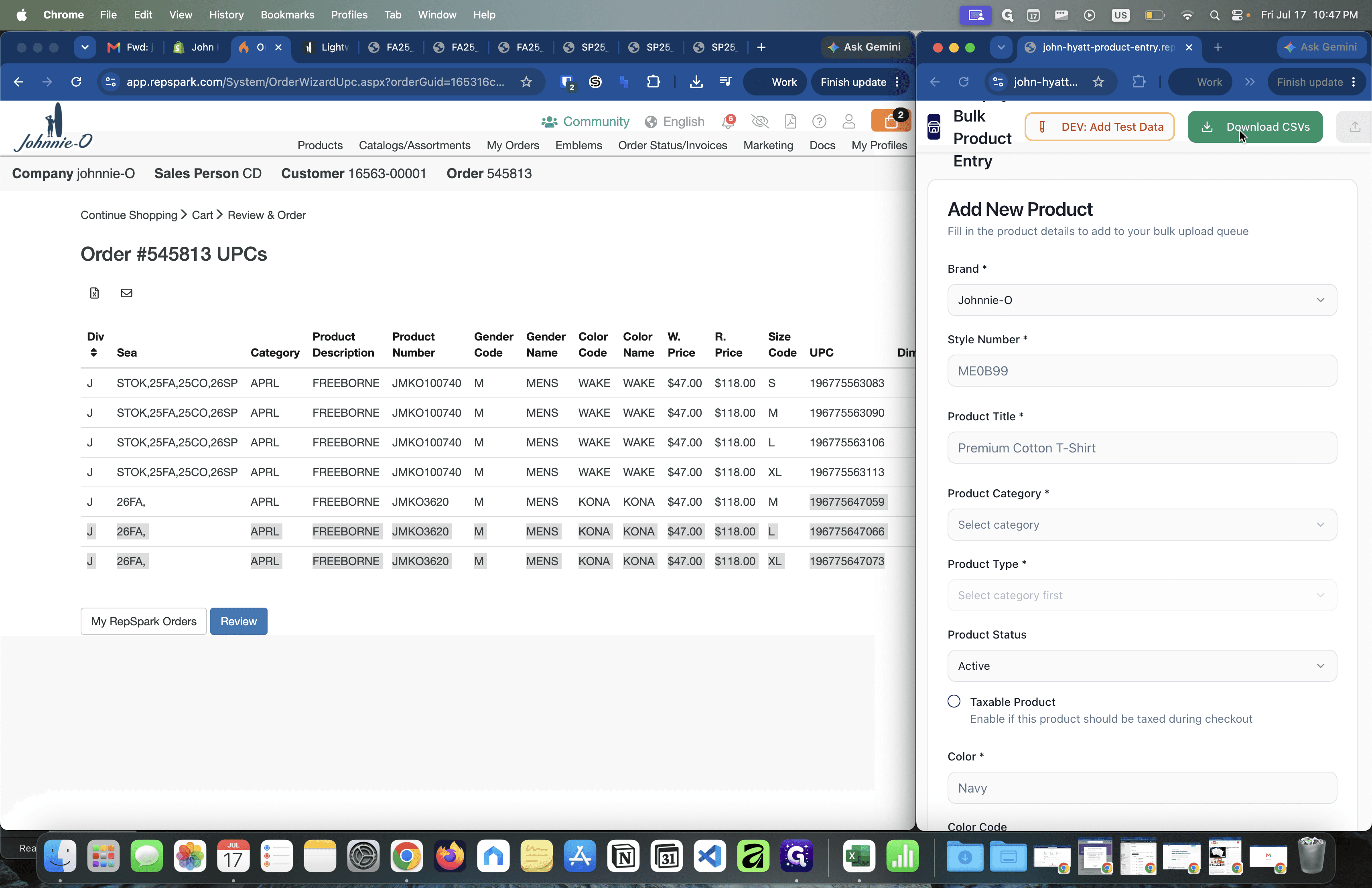 Step #27: Click Download CSVs to generate a Shopify-ready import file.