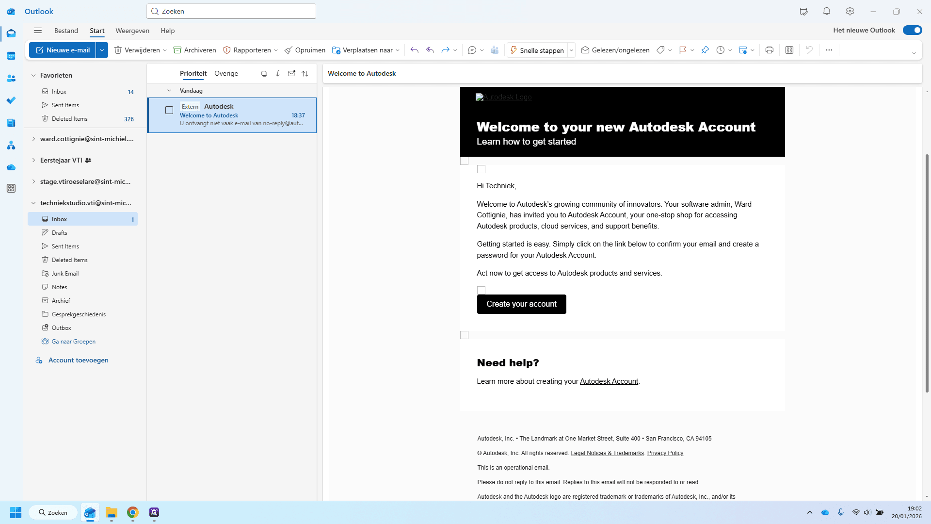 Step #2: Klik op "Create your account"