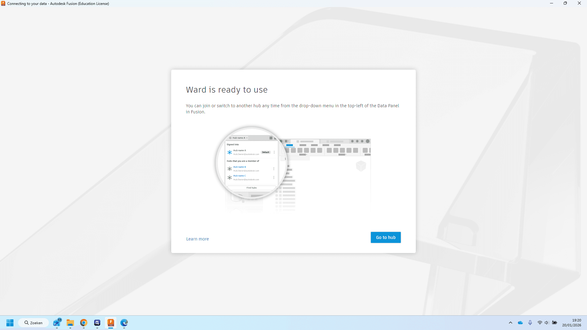 Step #30: Klik op "Go to hub"