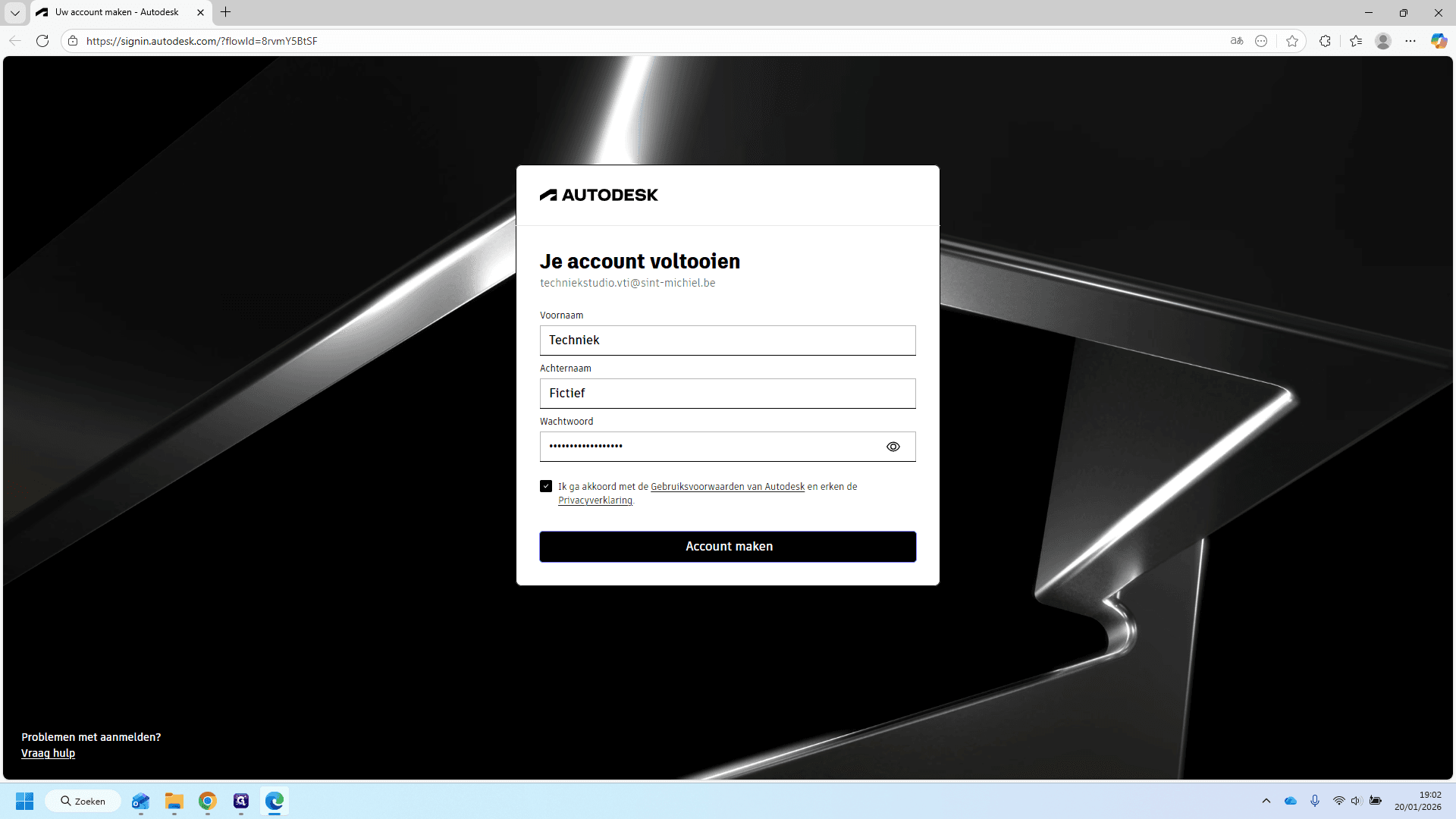Step #5: Klik op "Account maken"