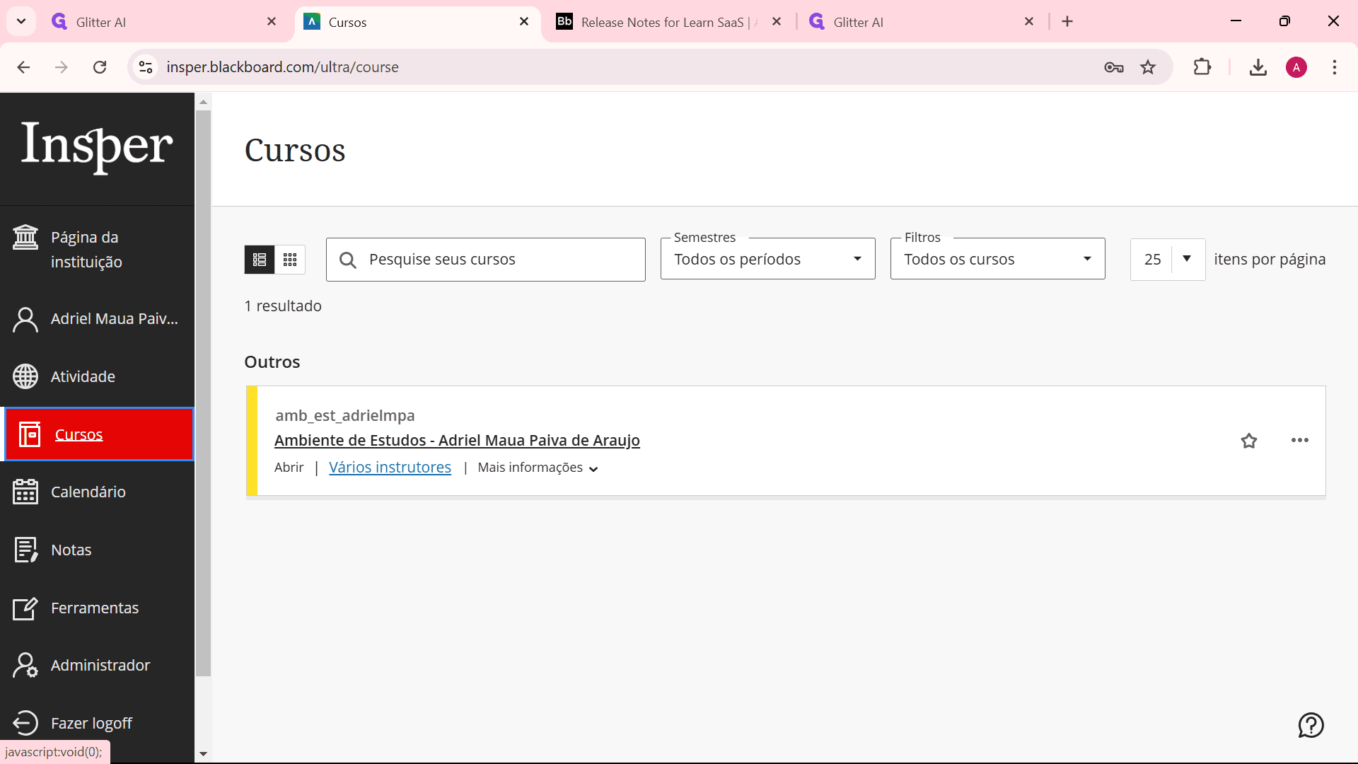 Step #2: Click on "Ambiente de Estudos - Adriel Maua Paiva de Araujo"