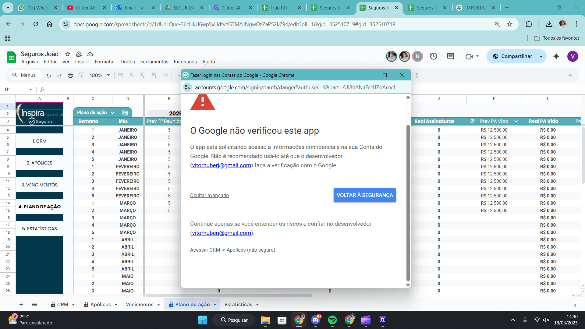 Step #5: Clicar abaixo em Acessar CRM -> Apólices (Será sempre Acessar + Nome da Macro)