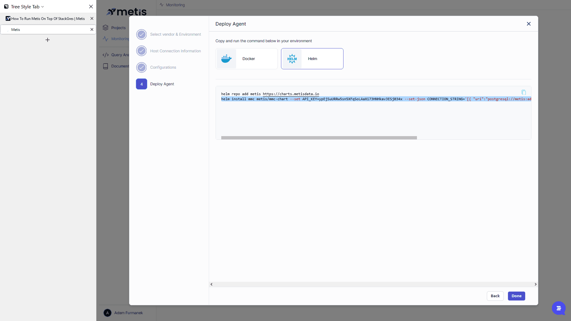 Step #153: Click "helm repo add metis https"