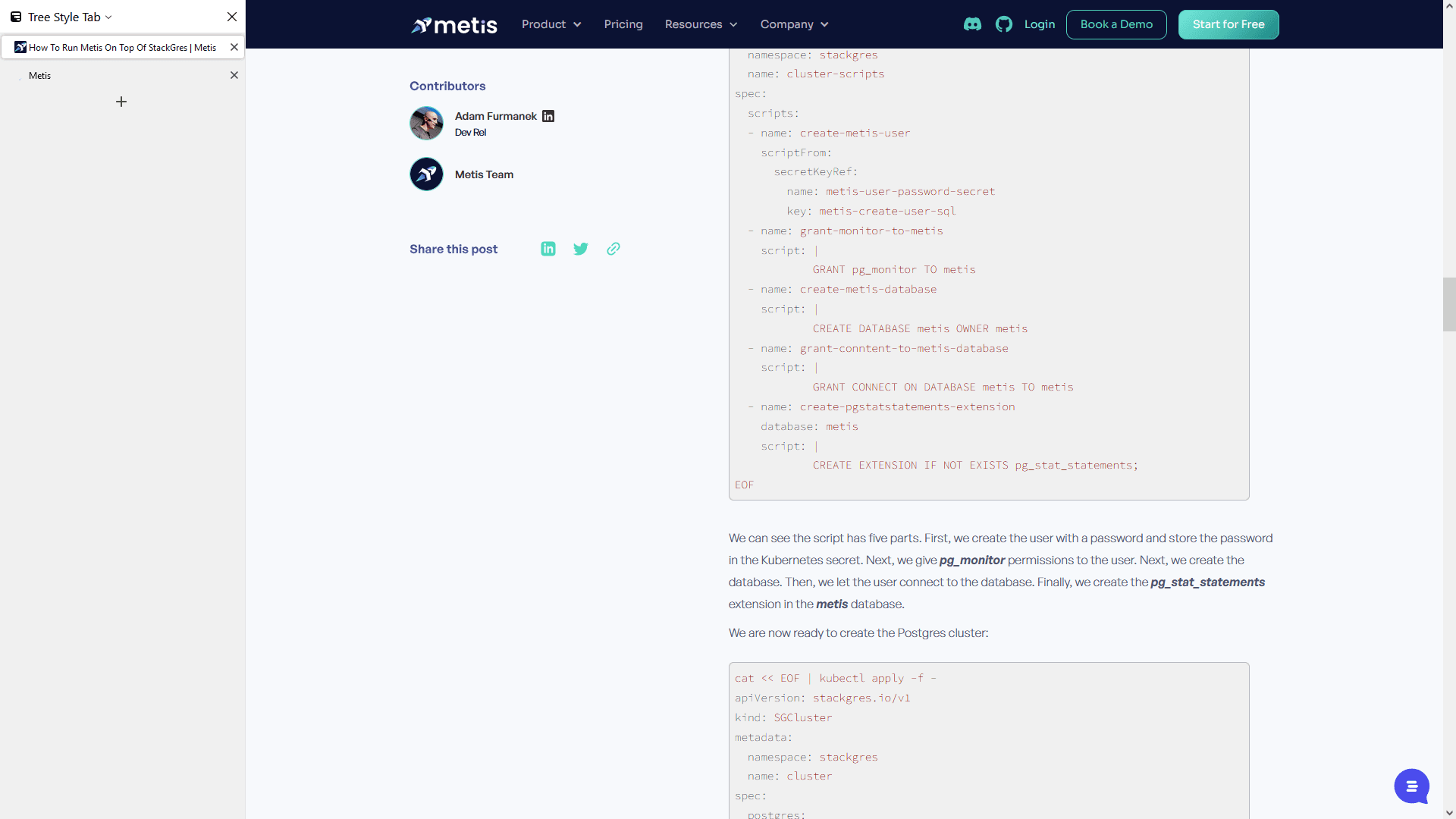 Step #60: Click "we give pg_monitor permissions"