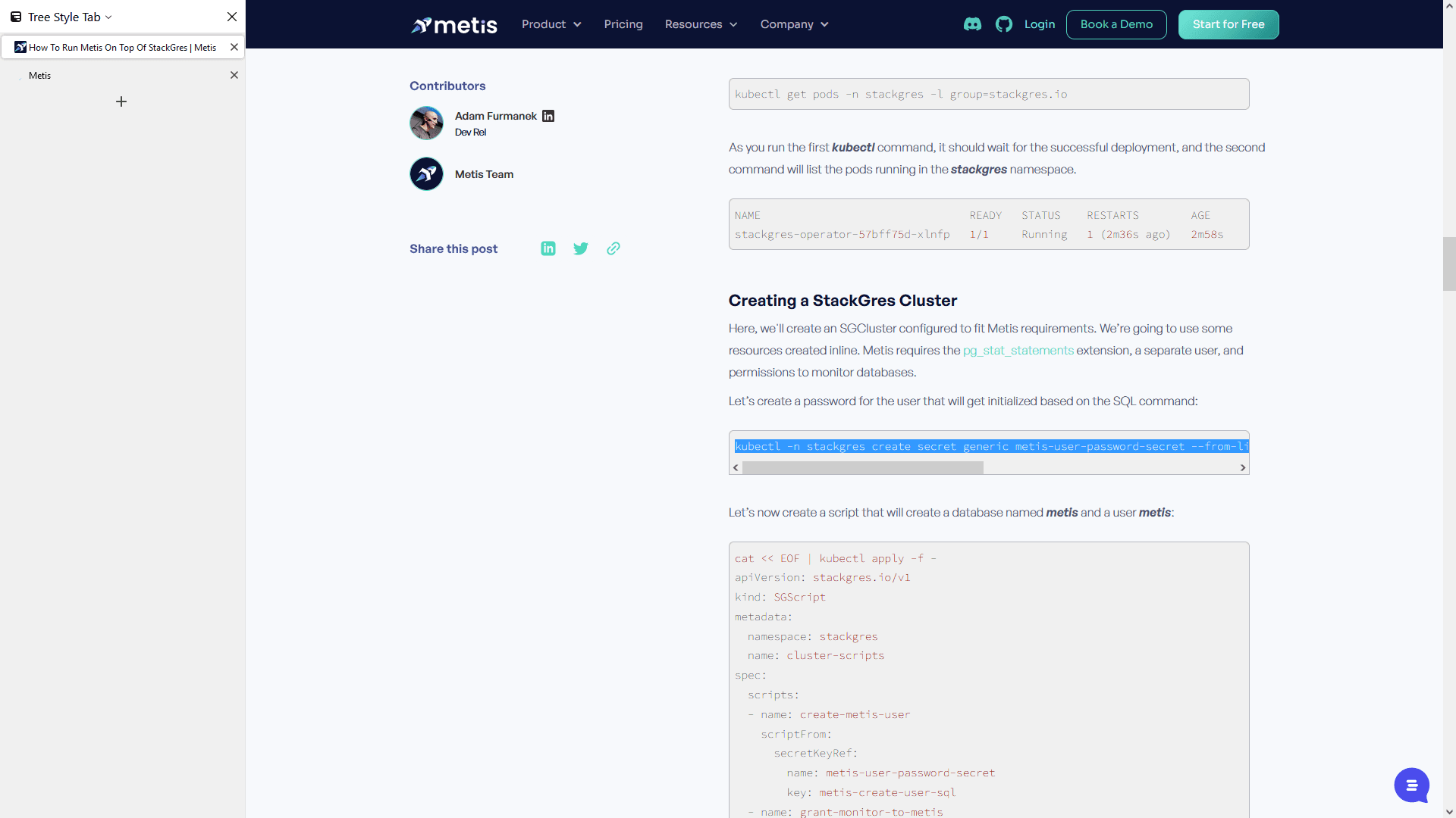 Step #38: Click "kubectl"