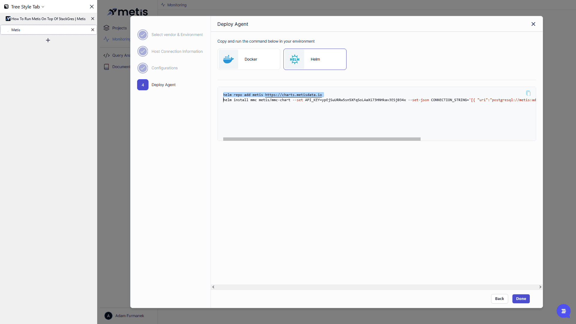 Step #142: Click "helm repo add metis https"