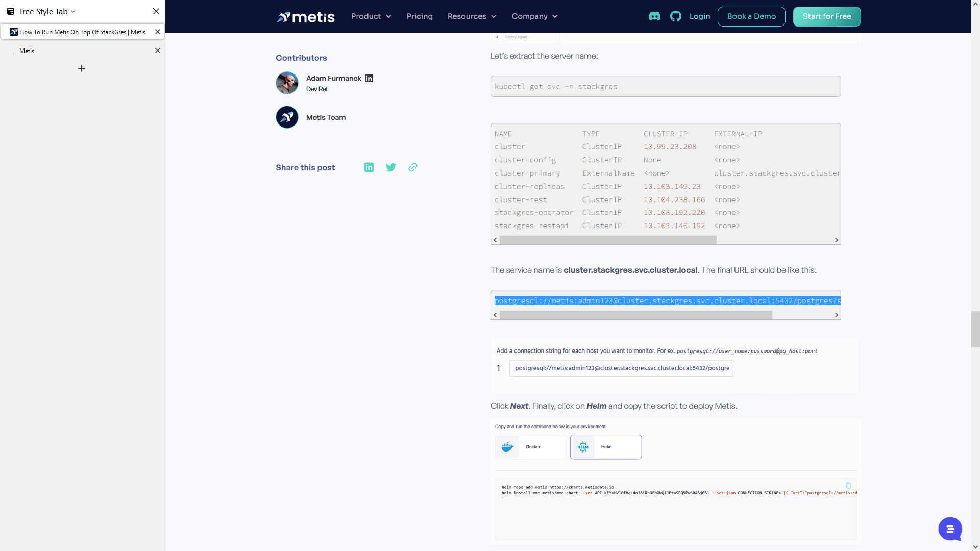 Step #120: Click "postgresql"