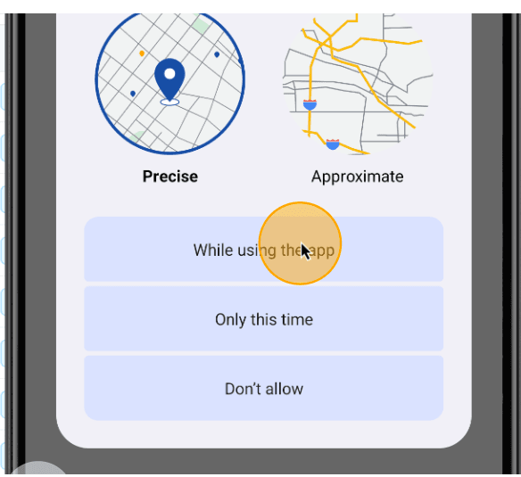 Step #45: Kindly enable location permissions to allow access to your current location.