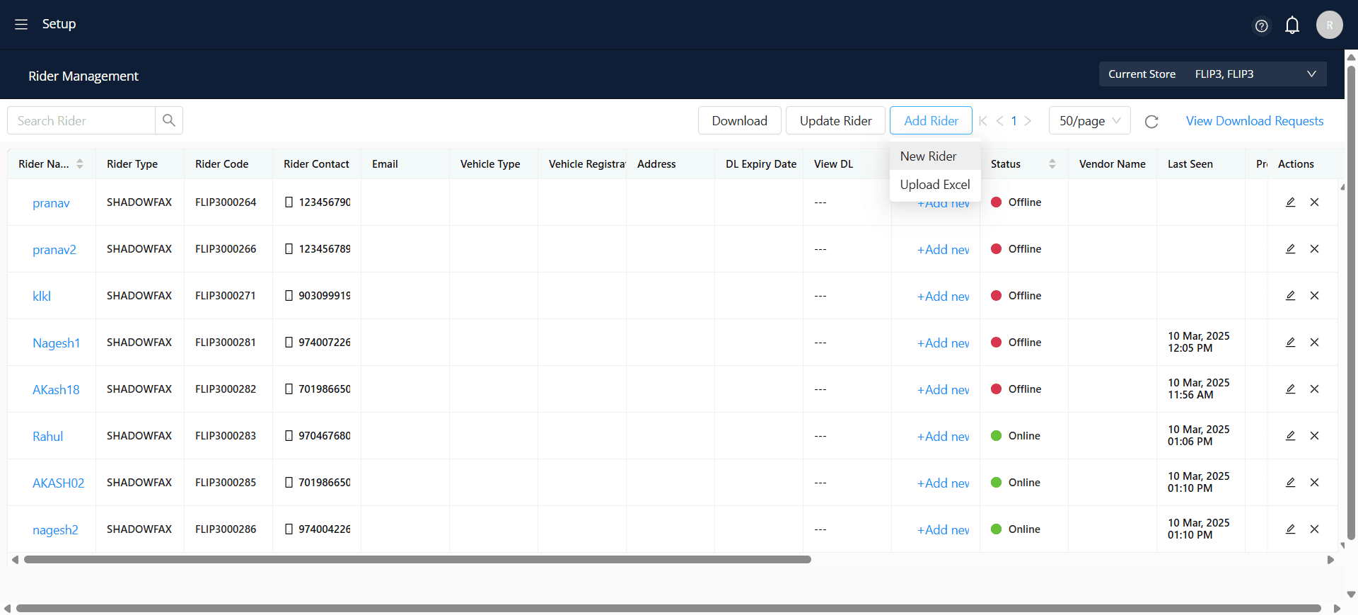 Step #9: To add a rider, please choose either the "New Rider" option or the "Upload Excel" option.
