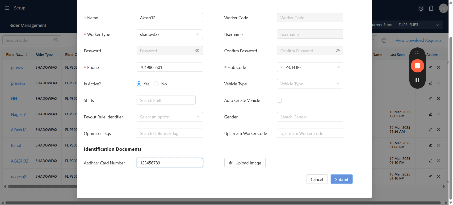 Step #15: To proceed, kindly input the upstream worker code for the rider within the upstream codebase, and subsequently click on the data to submit it