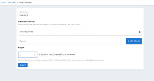Step #67: Clicar em “Settings”, adicione um Budget (comece com 1) e clique em “Submit”