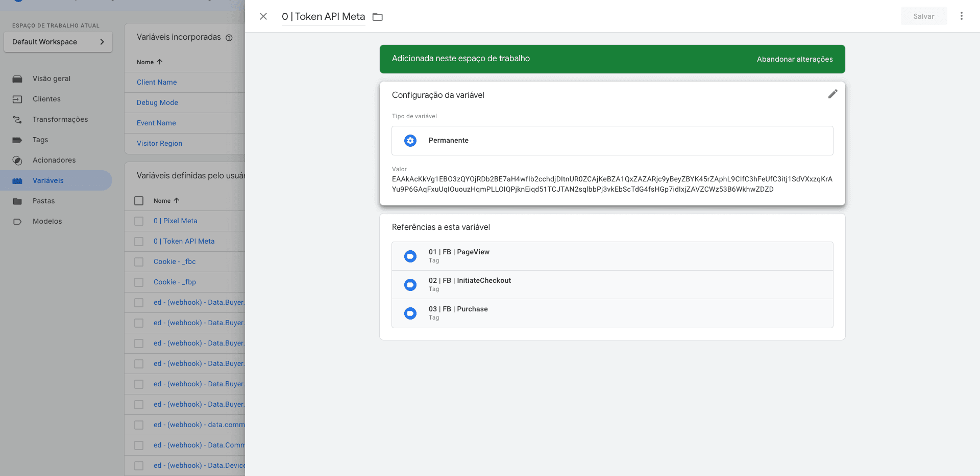 Step #81: Cole o código da API de conversões