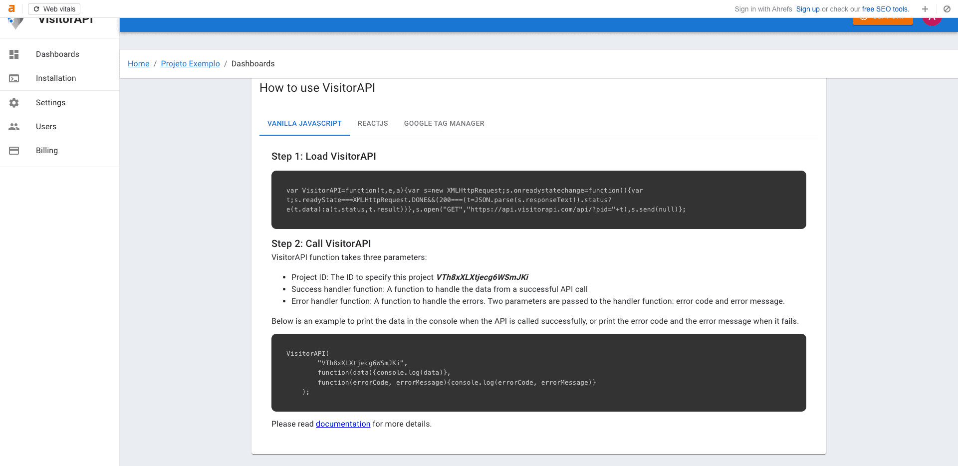 Step #66: Envie as instruções de instalação via Google Tag Manager para o responsável.