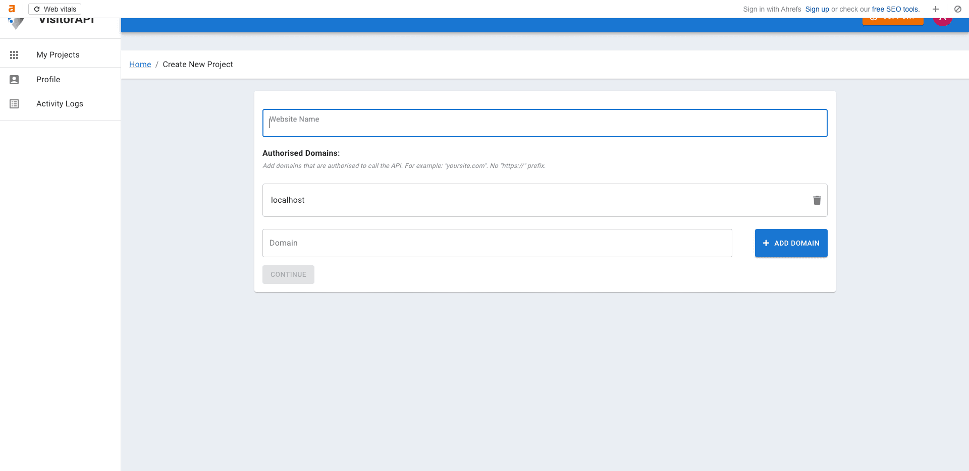 Step #62: Digite o nome do projeto e apague o localhost