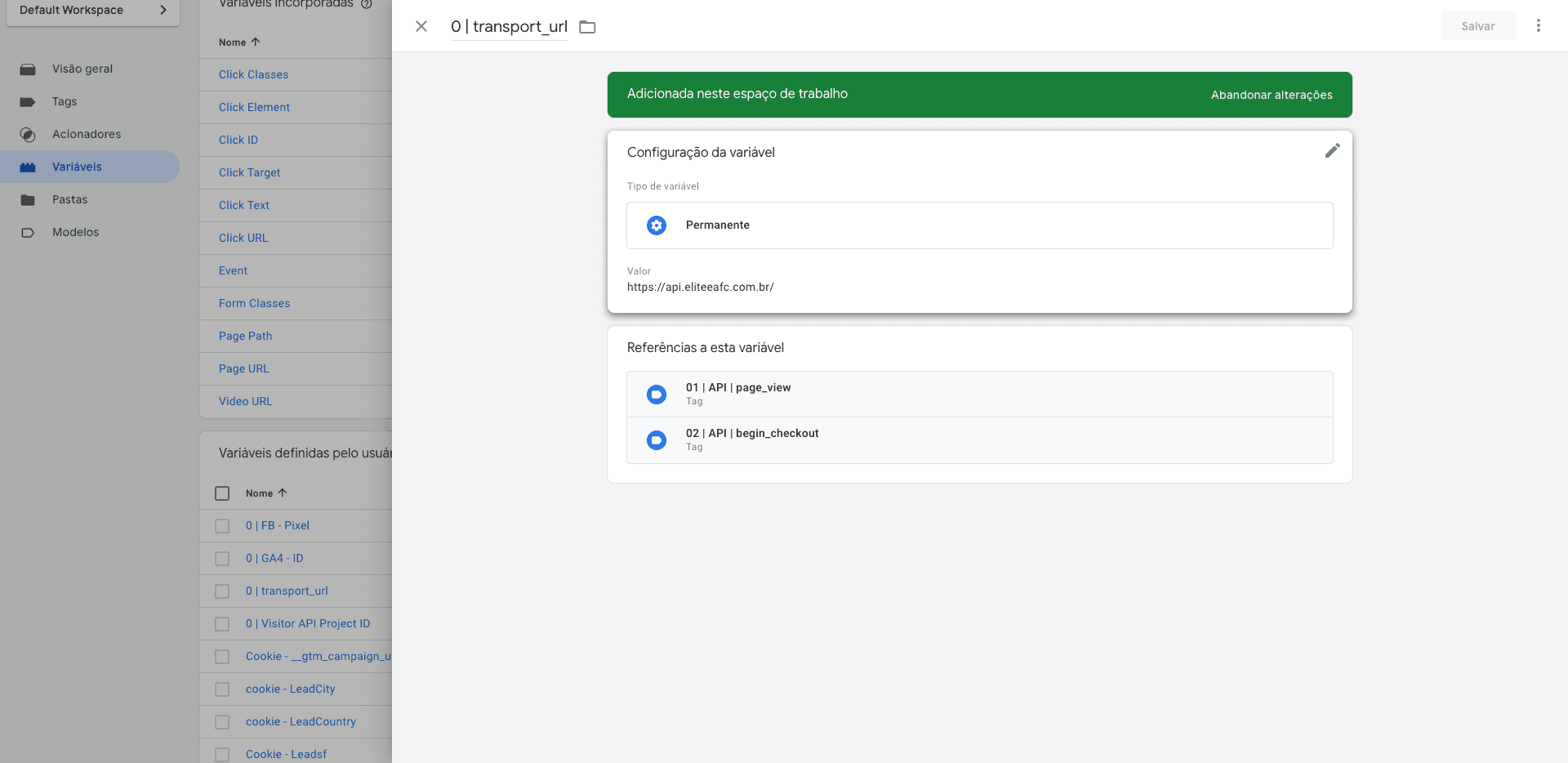 Step #57: Clique em "Valor" e cole a url. CERTIFIQUE-SE DE QUE EXISTE UMA BARRA NO FINAL, SE NÃO COLOQUE! Depois disso, salve (na parte de cima na direita).