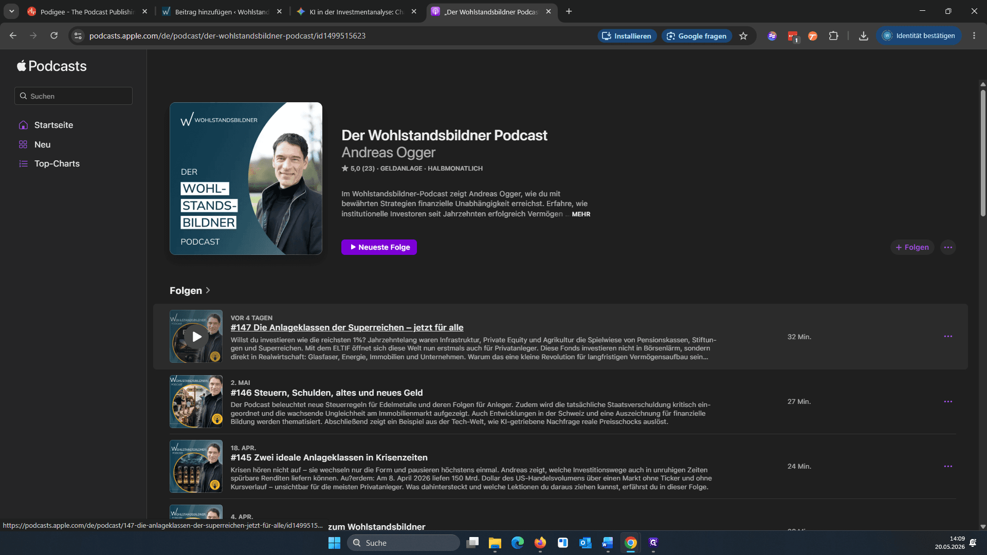 Step #17: Suchen Sie die neue Folge in der Liste, klicken Sie mit der rechten Maustaste darauf und kopieren Sie die Linkadresse.