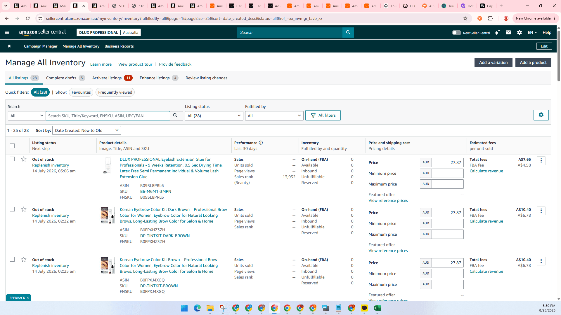 Step #10: Click into the search field on the Manage All Inventory page.