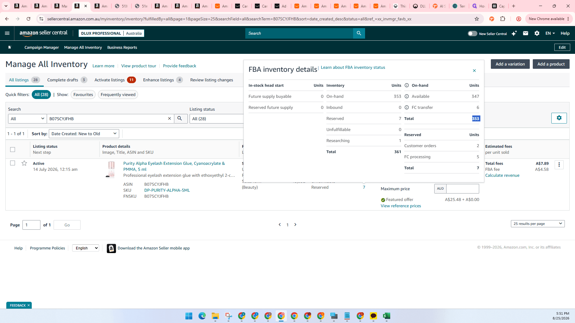 Step #19: Click the store and marketplace switcher dropdown.