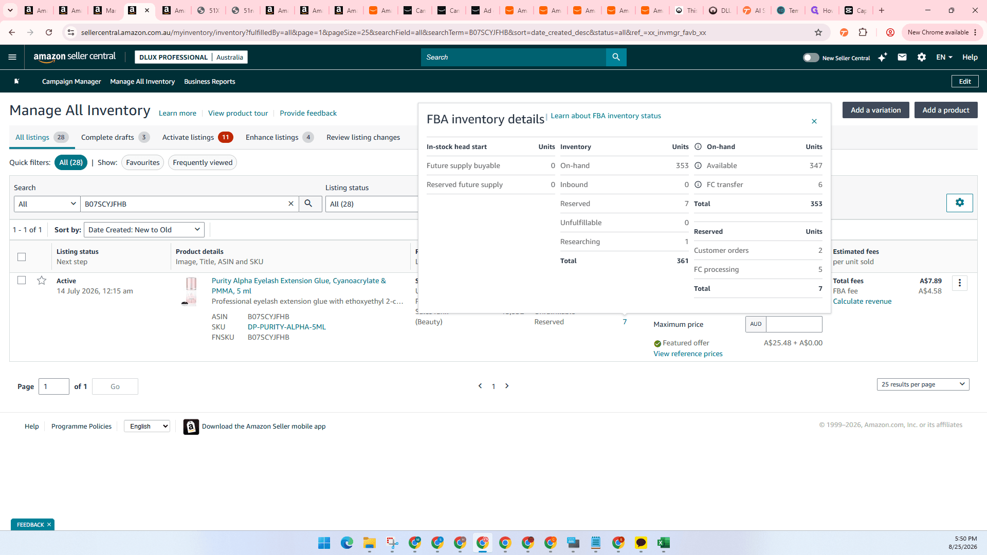 Step #14: Review the reserved quantity breakdown.