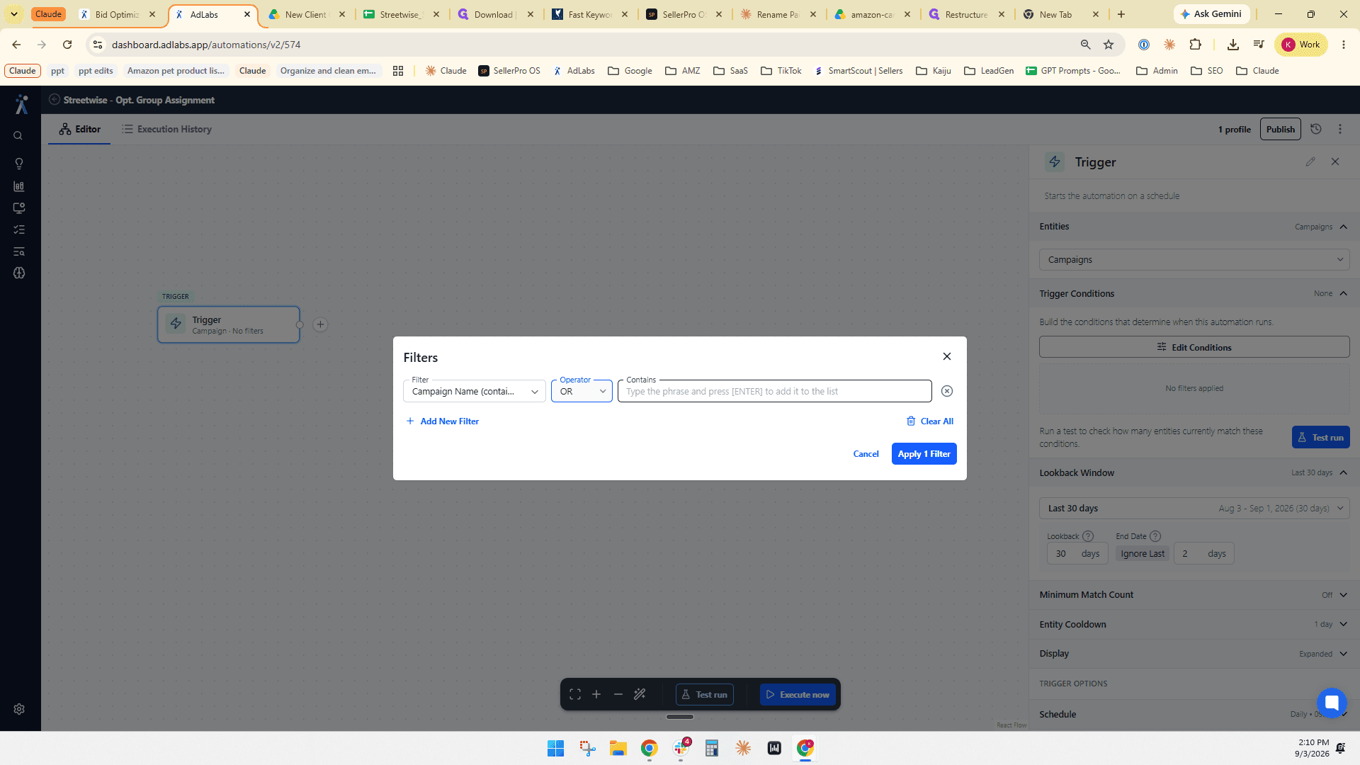 Step #18: Click the Contains input field.
